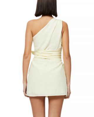 Birdie One Shoulder Tie Waist Yellow Dress