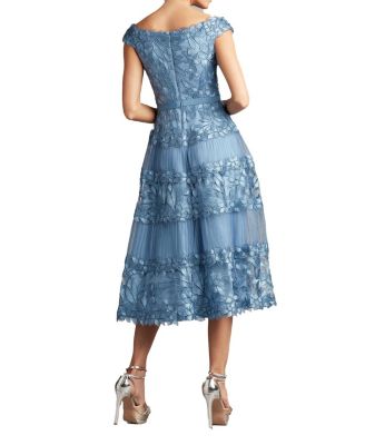  Adriane Floral Embroidered Tea-Length Dress