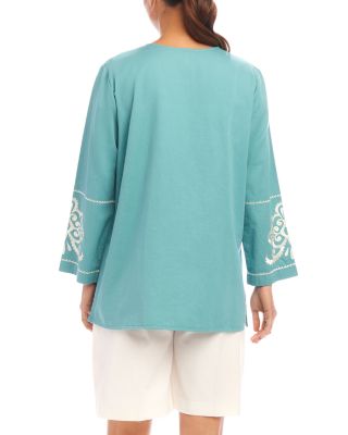 Three Quarter Sleeve Embroidered Tunic