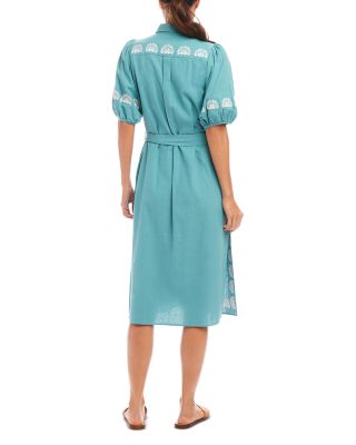 Embroidered Shirt Dress