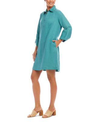 Linen Cuffed Sleeve Dress