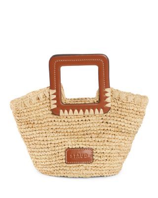 STAUD - Shirley Raffia Mini Bucket Bag