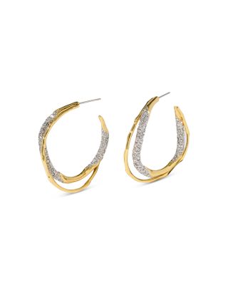 Alexis Bittar Solanelas Crystal Twist Hoop Earrings