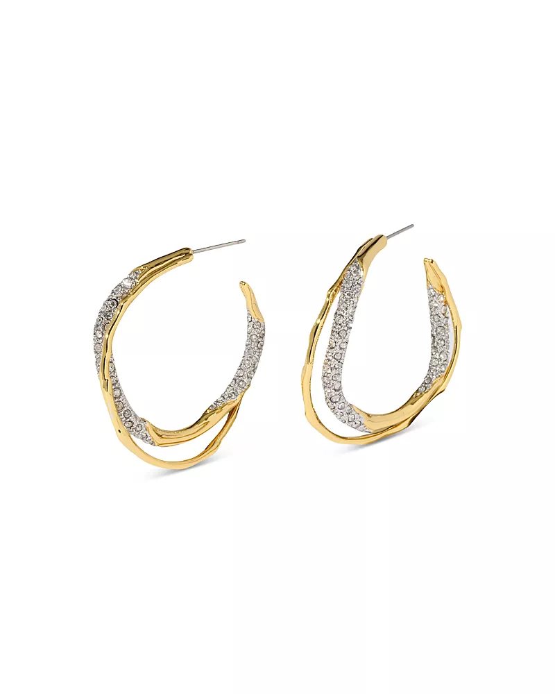 Alexis Bittar Solanelas Crystal Twist Hoop Earrings