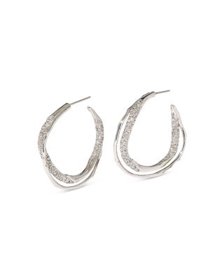 Alexis Bittar Solanelas Crystal Twist Hoop Earrings