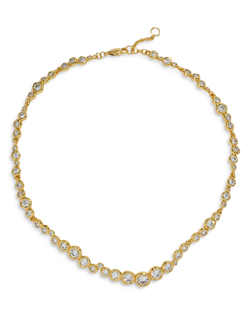 ALEXIS BITTAR ASTERALES CUBIC ZIRCONIA ALL AROUND COLLAR NECKLACE IN 14K GOLD PLATED, 16-17