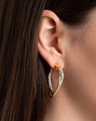 Solanelas Crystal Twist Hoop Earrings