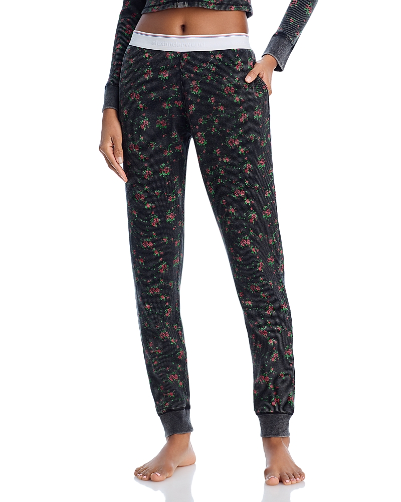 Alexander Wang Waffle Jogger Pants In Washed Black Multi