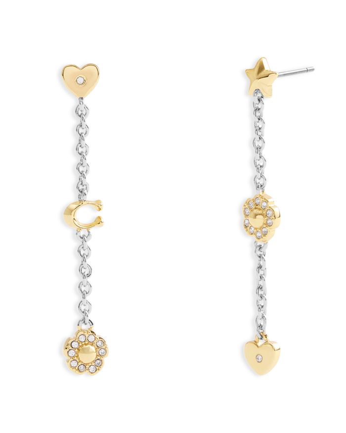 Signature Tea Rose & Heart Linear Earrings
