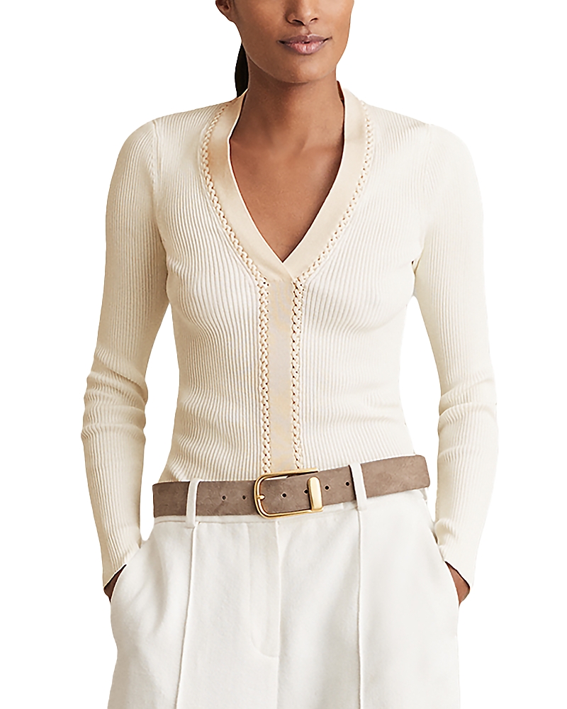 REISS LAURI CRAFT STITCH TOP