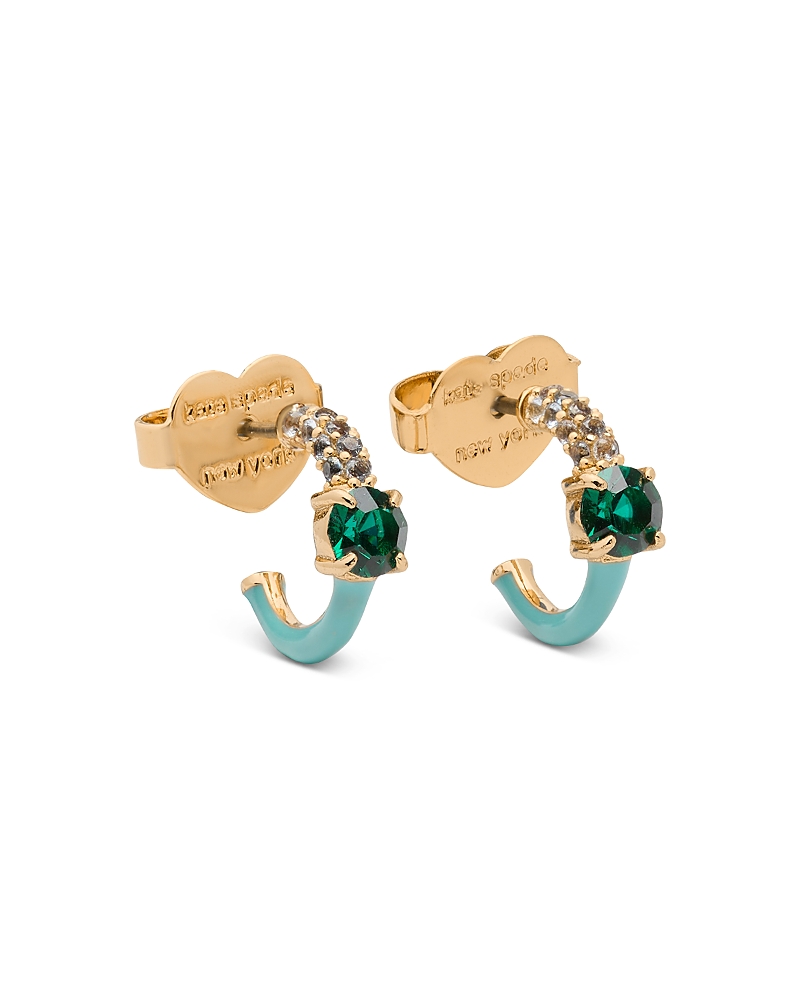 Kate Spade New York Hint Of Shimmer Huggie Hoop Earrings In Blue/gold
