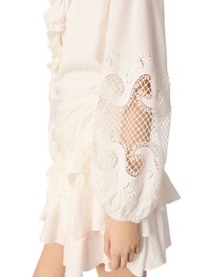 Ruffled and Embroidered Sleeve Dress
