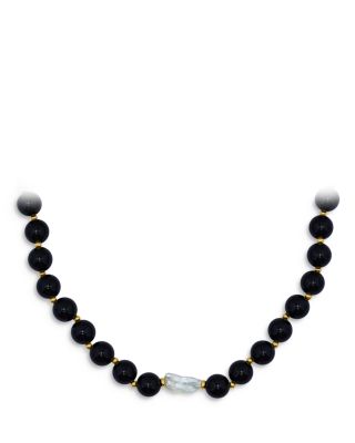 Beads & Cultured Freshwater Pearl Necklace, 16" - Exclusive