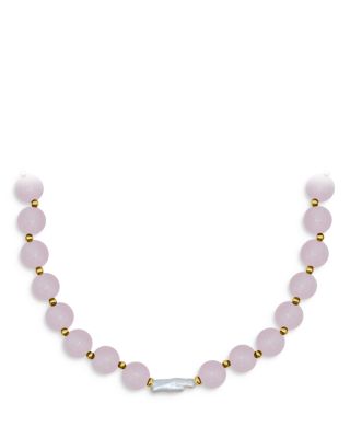 Beads & Cultured Freshwater Pearl Necklace, 16" - Exclusive