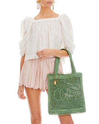 Summer Banana Raffia Tote