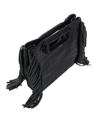 M Fringe Leather Mini Bag