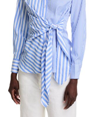 Striped Tie Side Shirt