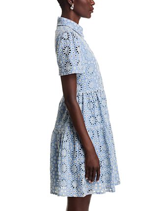 Carra Chambray Eyelet Romper Carra Chambray Eyelet Romper