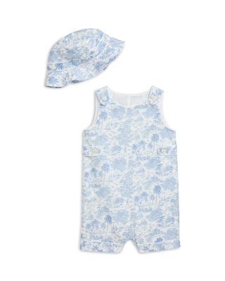Ralph Lauren - Boys' Riviera Toile Cotton Overall & Hat Set - Baby