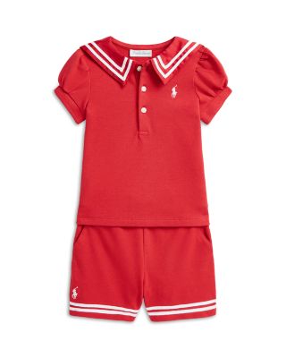 Ralph Lauren - Girls' Mesh Sailor Polo Shirt & Short Set - Baby