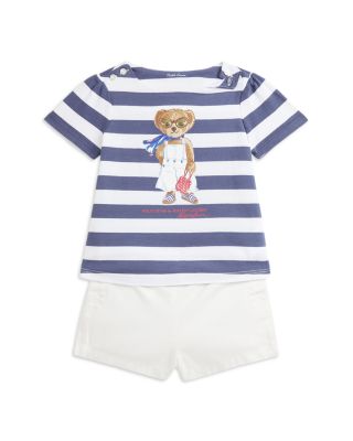 Ralph Lauren - Girls' Polo Bear Cotton Tee & Twill Short Set - Baby