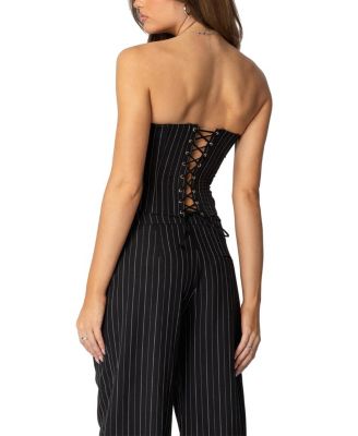 Aliza Strapless Pinstripe Corset
