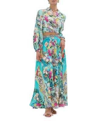 Linen Cropped Wrap Shirt  