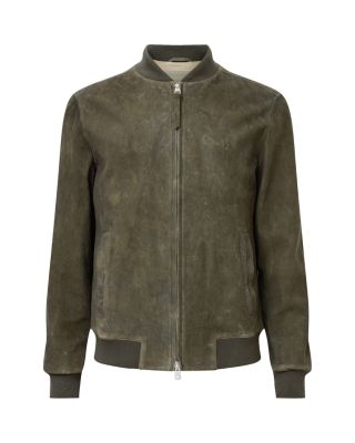 Buckley Regular Fit Waxed Goat Suede Bomber Jacket