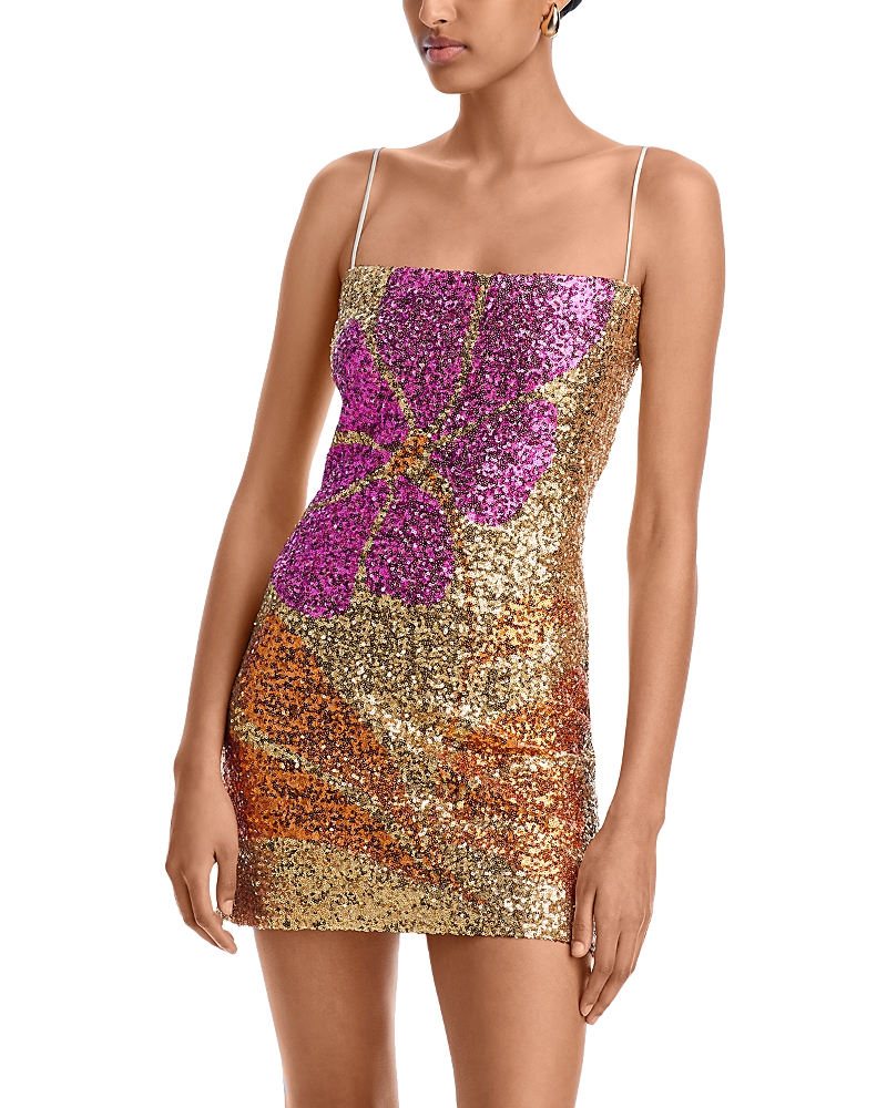 Cala De La Cruz Baru Sequin Mini Dress In Camelliama