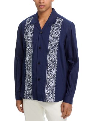 Ronen Embroidered Long Sleeve Camp Shirt