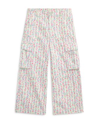 Ralph Lauren - Girls' Floral Canvas Wide Leg Cargo Pant - Big Kid
