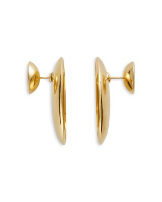 18K Yellow Gold Plated Sterling Silver Large Concave Earrings