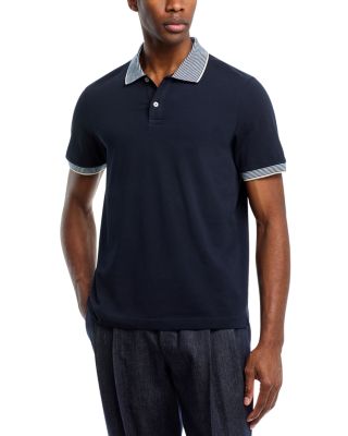 Striped Trim Cotton Polo Shirt - Exclusive