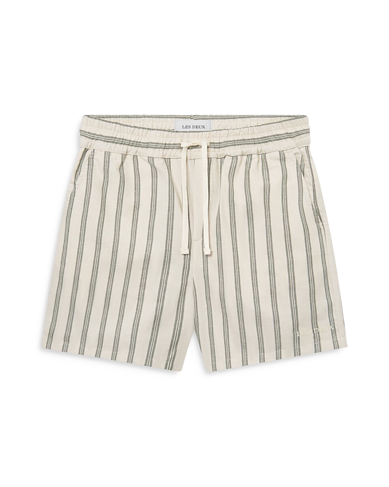Les Deux Lawson Drawstring 5 Shorts In Ivory/green