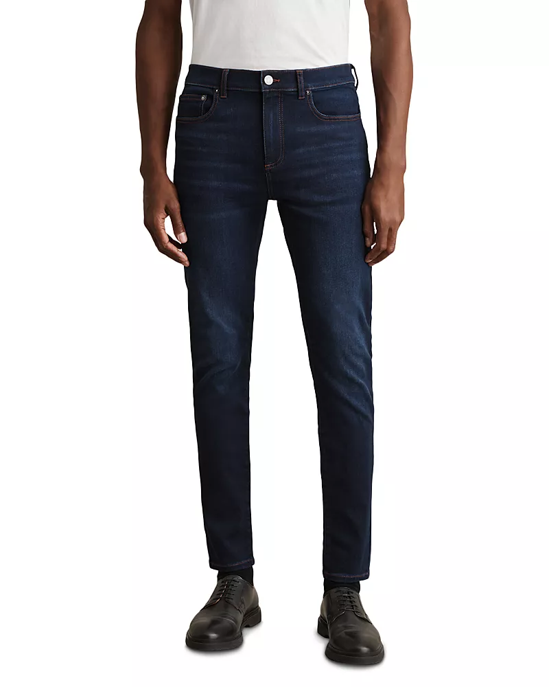 Reiss Bleaker Skinny Fit Jeans in Washed Dark Indigo