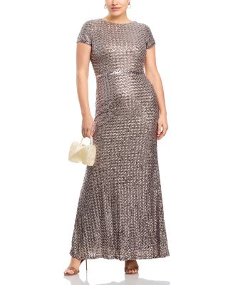 Belted Sequin Gown - Exclusive