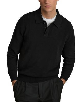 REISS - Kingsley Regular Fit Textured Long Sleeve Wool Polo
