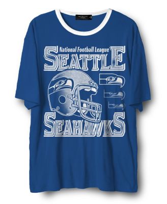 Unisex NFL Seattle Seahawks Oversized Ringer Tee