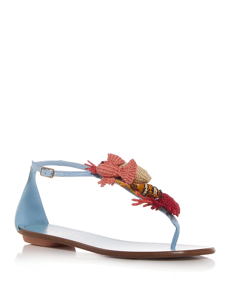 Aquazzura Marea Raffia Thong Sandals