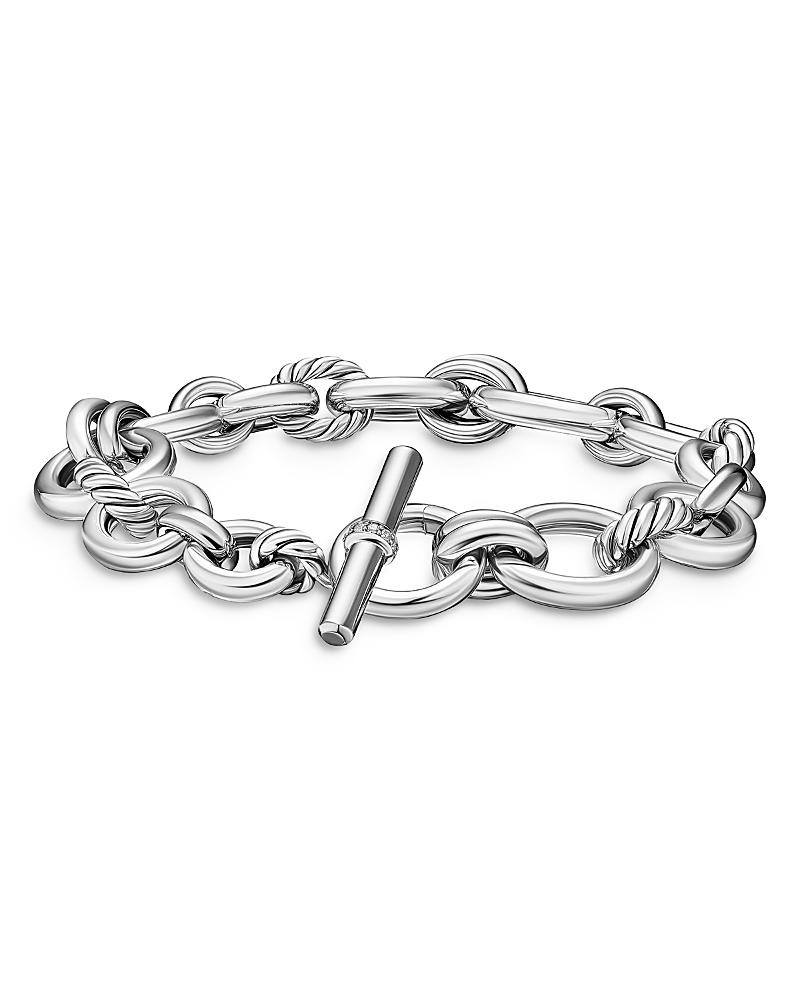 Dy Mercer Chain Bracelet in Sterling Silver with Diamonds, 8mm