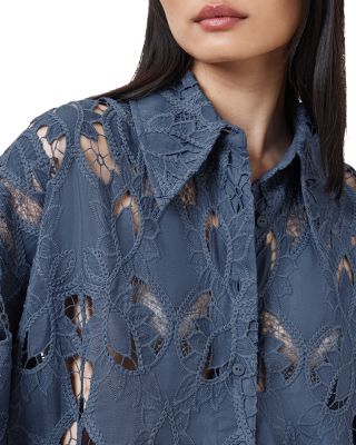 Charli Embroidered Shirt & Lace Wide Leg Pants