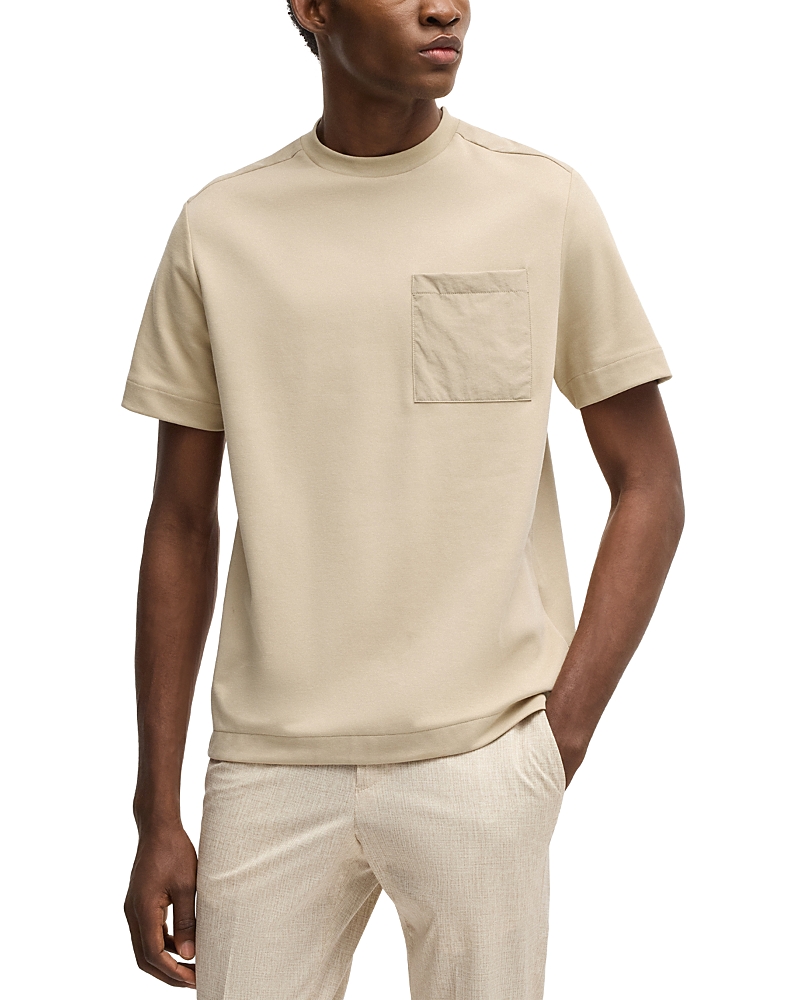 Hugo Boss Taut Tech Travel Tee In Light Beige