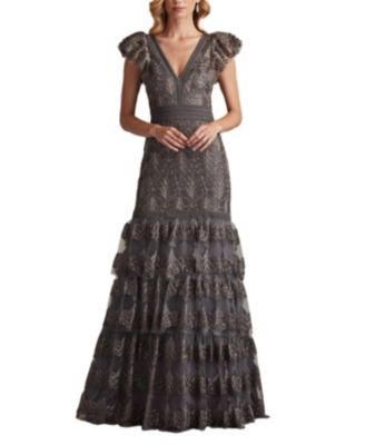 Rhone Tiered Embroidered Tulle Gown