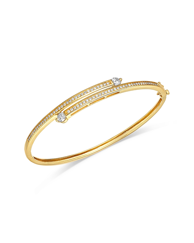 Bloomingdale's Fine Collection Diamond Bypass Bangle Bracelet in 14K Yellow Gold, 1.0 tcw