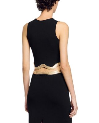 Cropped Jumper with Chain Detail