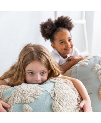 World Map Pouf - 1' 8" x 1' 8" x 1' 6 "