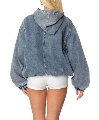 Marney Oversized Studded Denim Hoodie