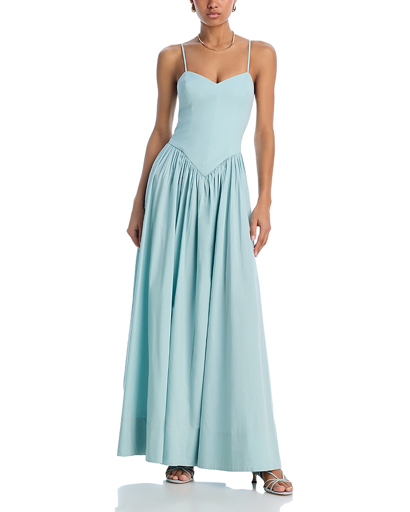 Hemant & Nandita Hemant And Nandita V Neck Maxi Dress In Light Blue