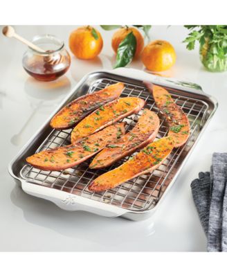 OvenBond&amp;reg; 9&amp;quot; x 12&amp;quot; Tri-ply Clad Stainless Steel Quarter Sheet Pan with Rack