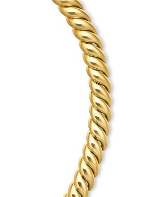 18K Yellow Gold Sculpted Cable Collar Necklace, 14.5-16"